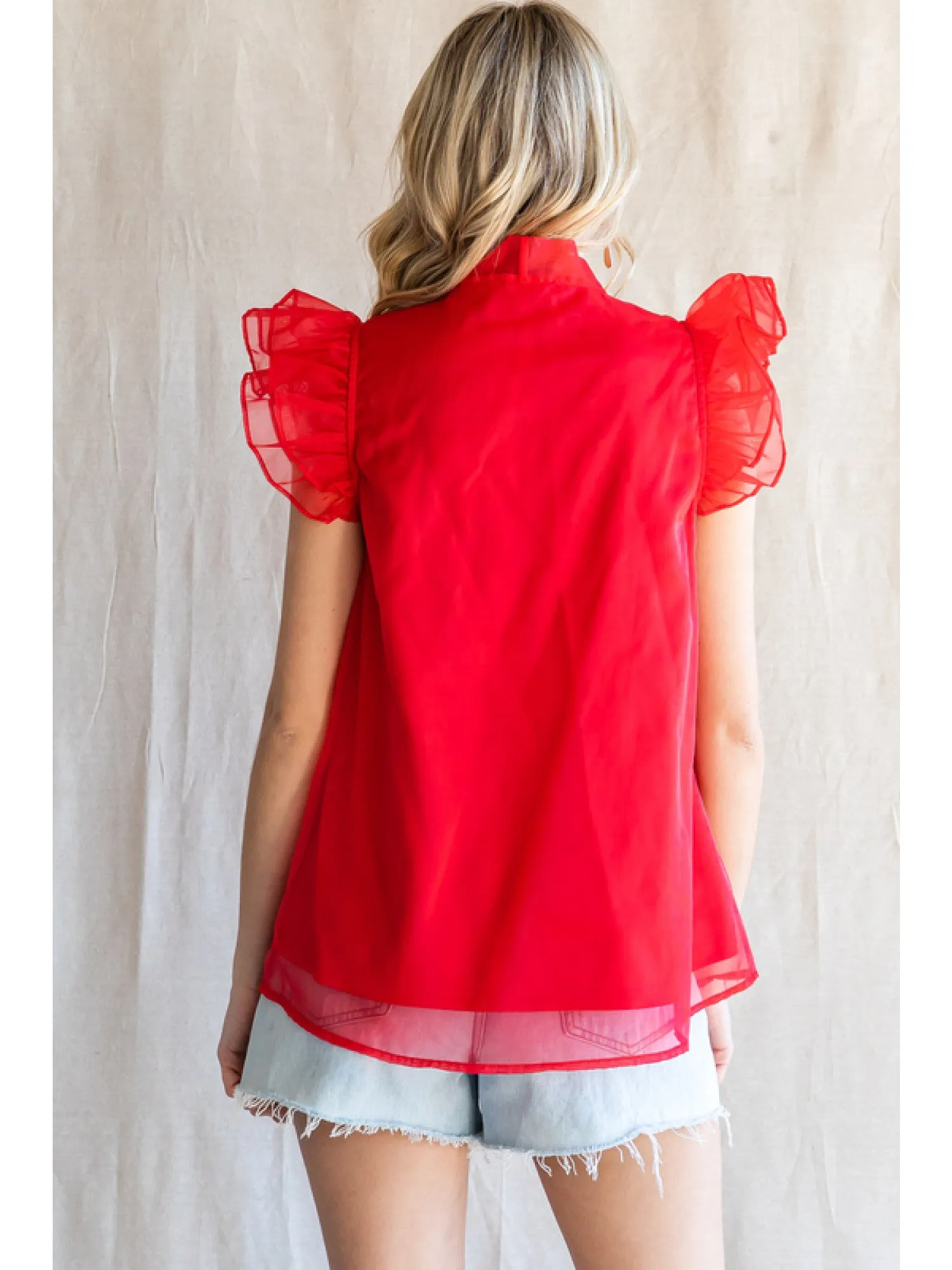 Red Wrapped & Ready Blouse