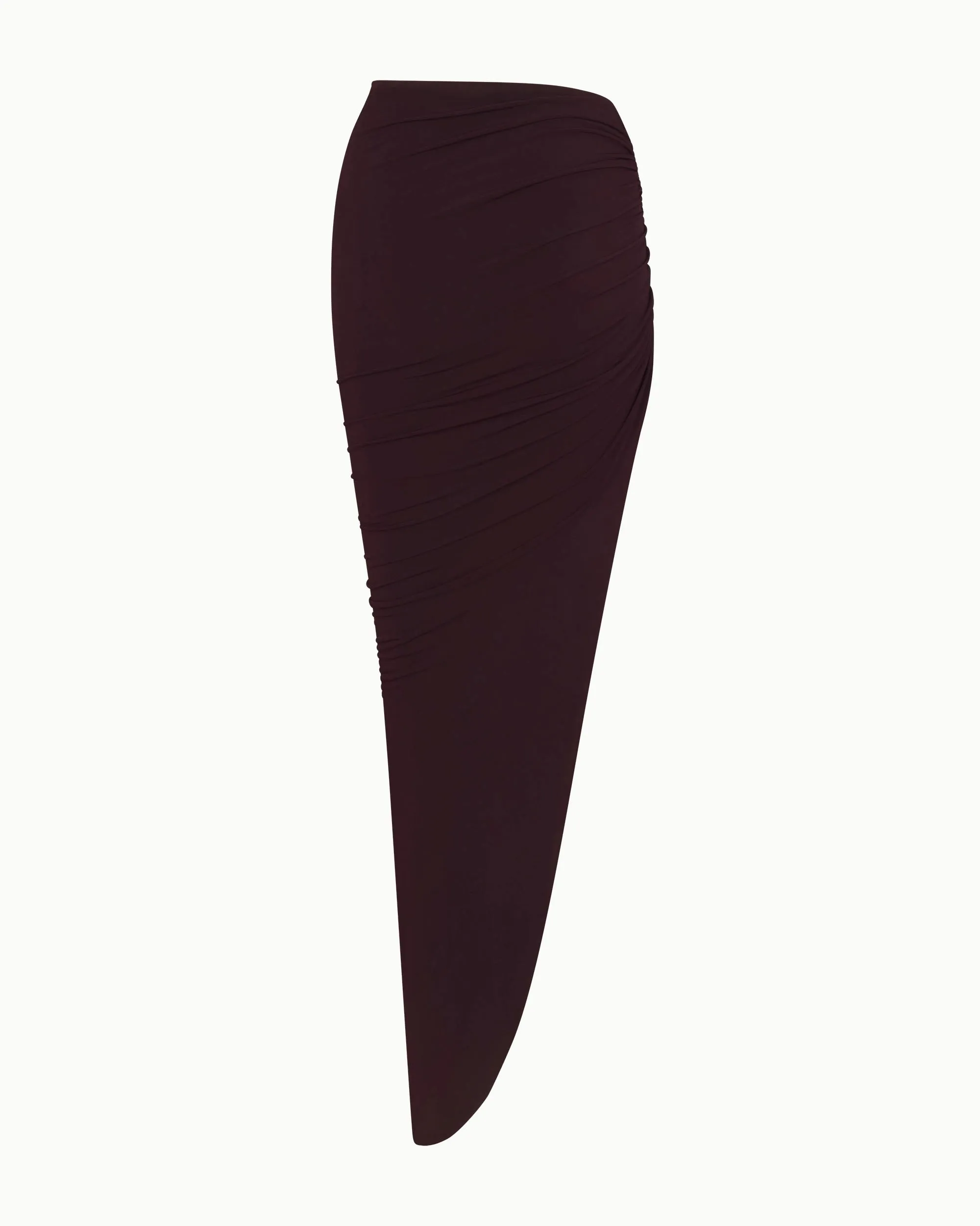 Ruched Maxi Skirt | Black Cherry