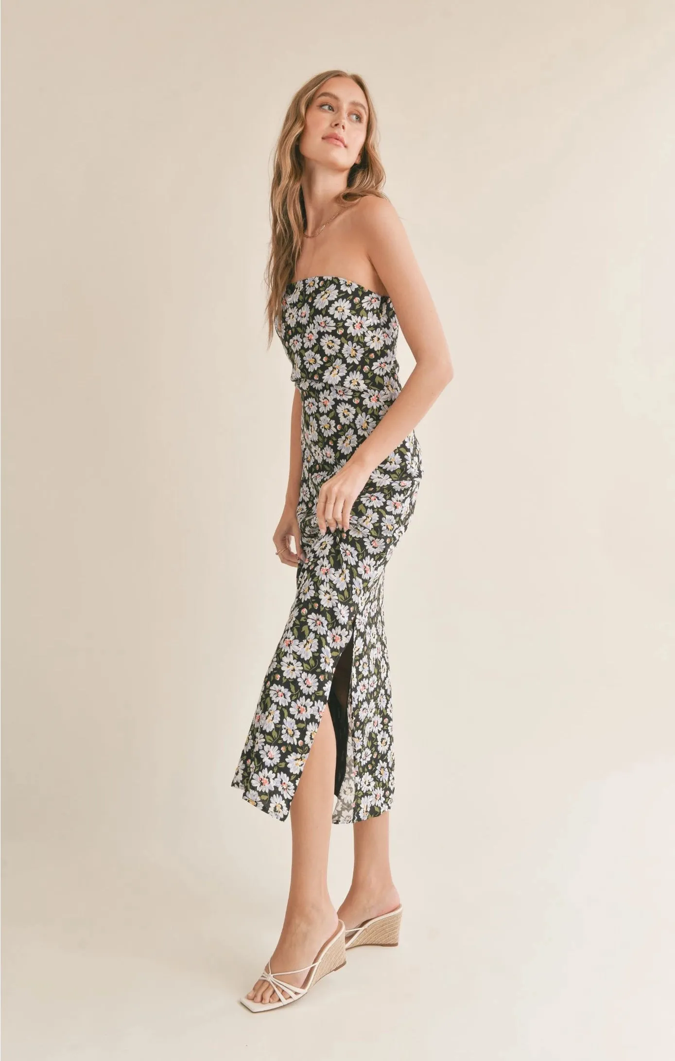 Sadie & Sage Refresh Tube Midi w/ Side Slit