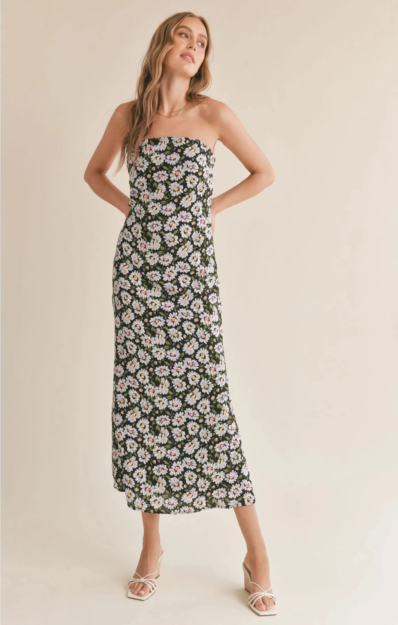 Sadie & Sage Refresh Tube Midi w/ Side Slit