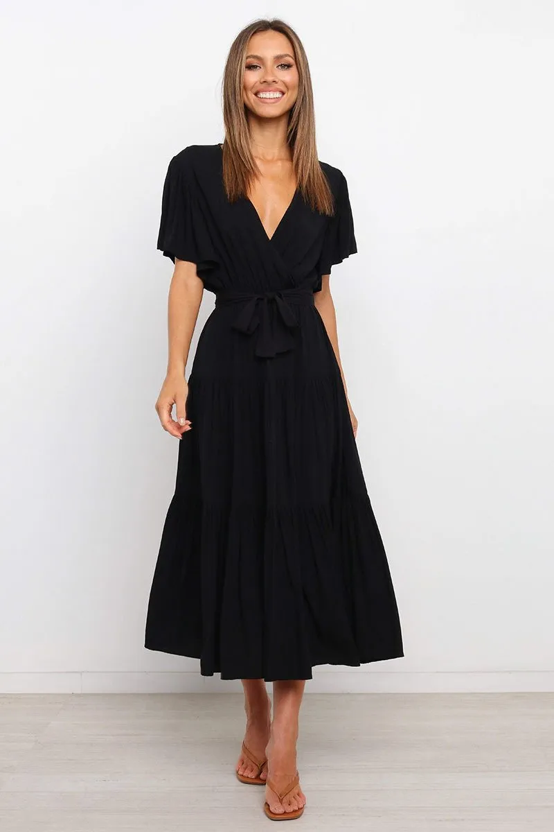 Short-sleeved big skirt dress long skirt