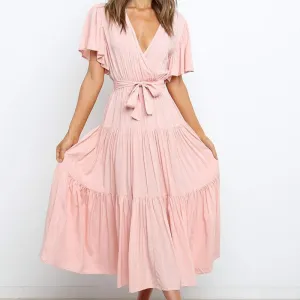 Short-sleeved big skirt dress long skirt