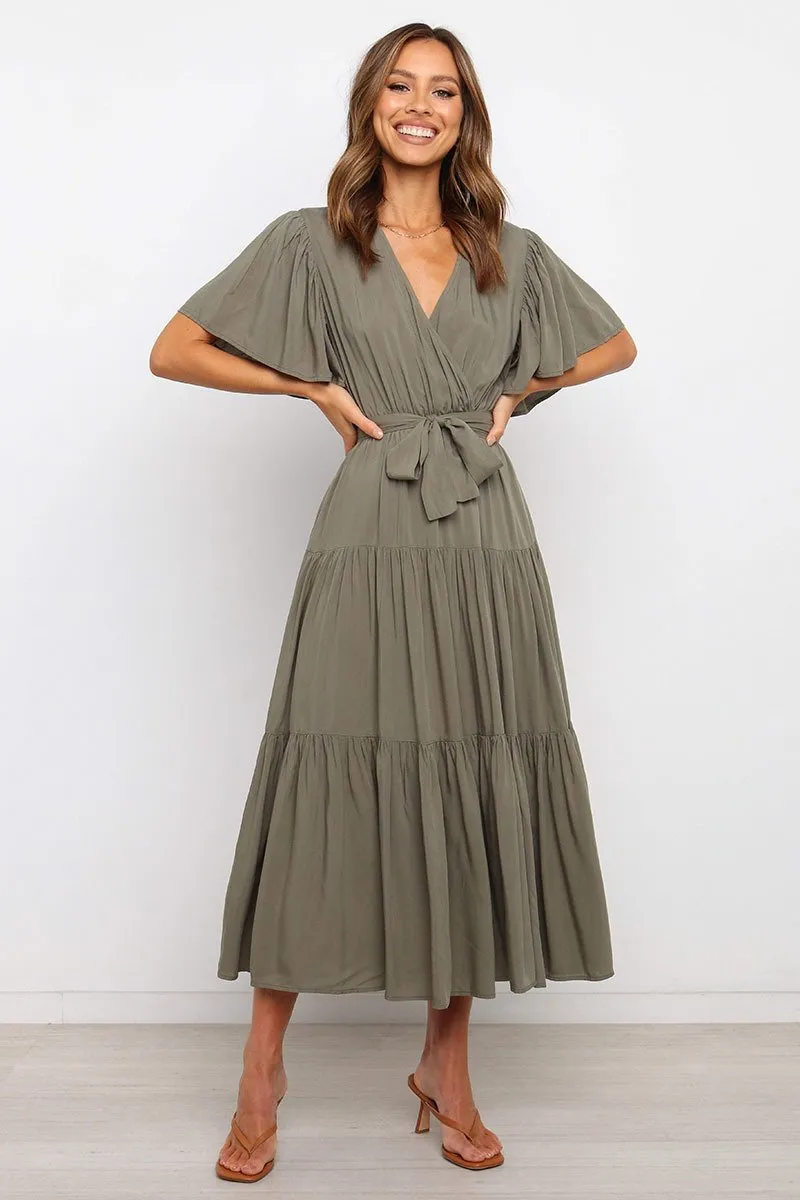 Short-sleeved big skirt dress long skirt