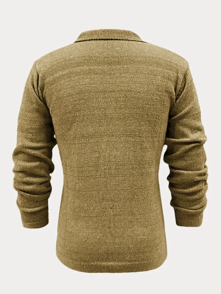 Single-Breasted Button Sweater Coat