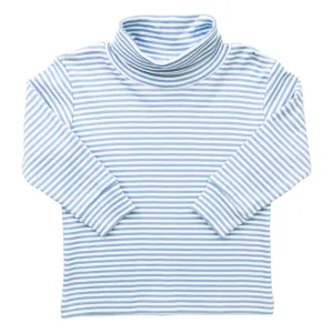 Thin Stripe Turtleneck -Light Blue