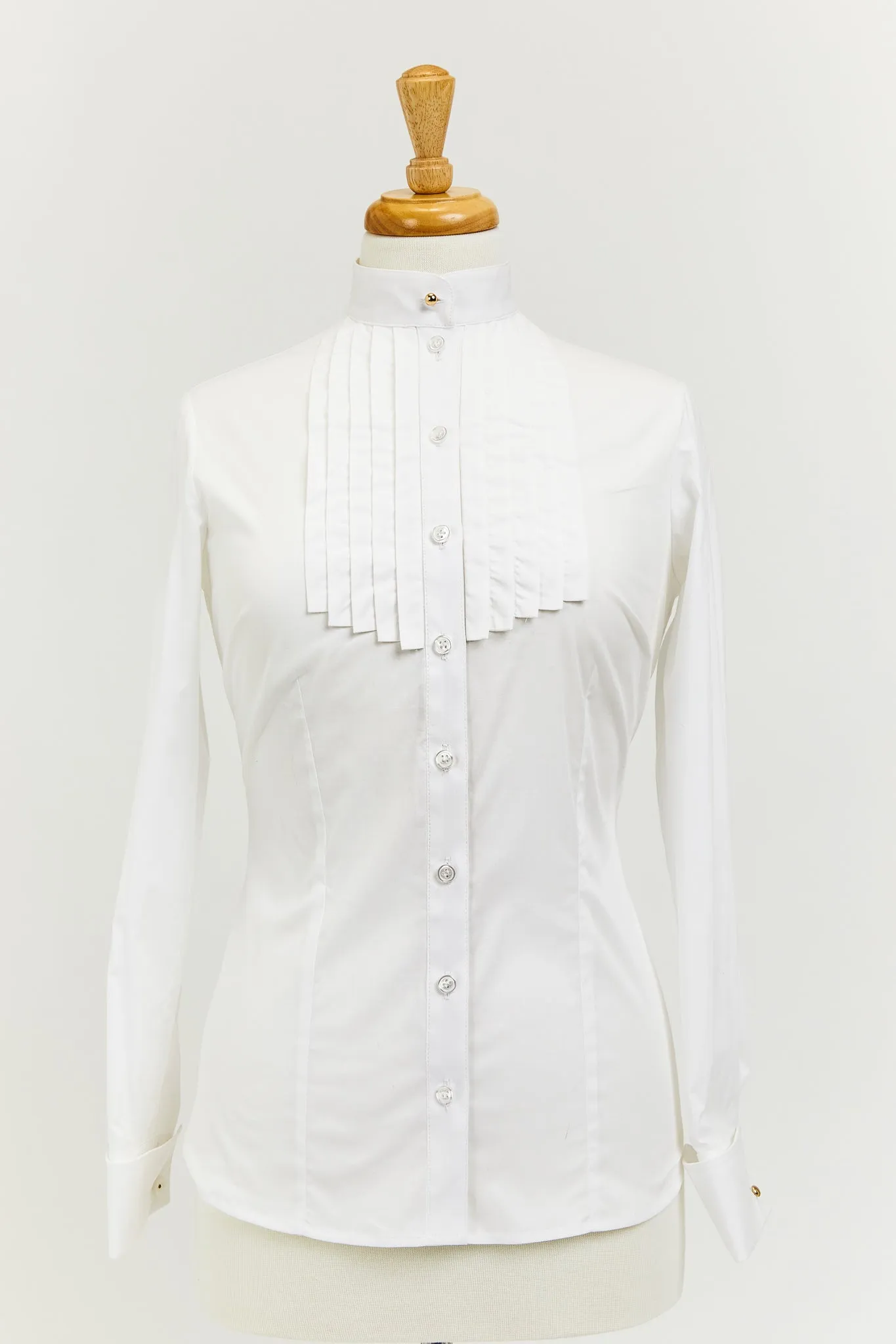 Tunic Shirt with Pleated Tuxedo Front