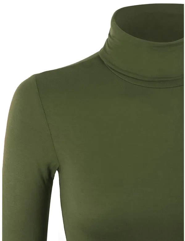 Turtleneck Bodysuit with Snap Button Closure