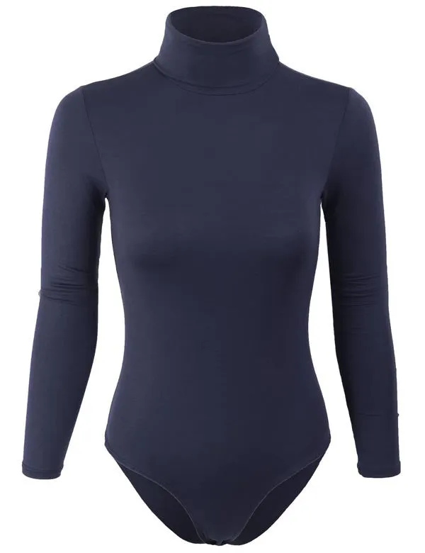 Turtleneck Bodysuit with Snap Button Closure