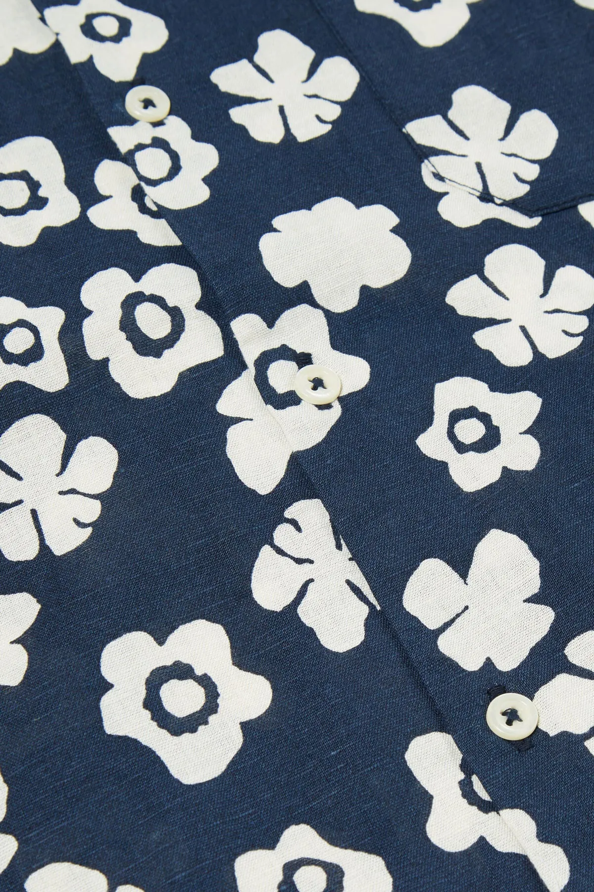 Universal Works - Road Shirt In Indigo Flower