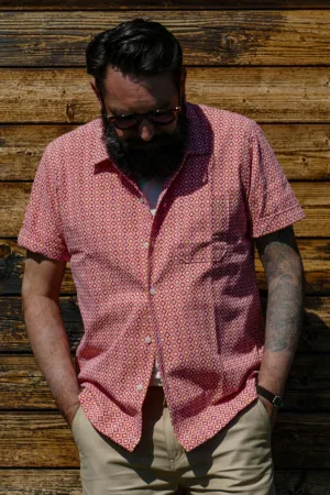 Universal Works - Road Shirt In Orange Summer Check Cotton