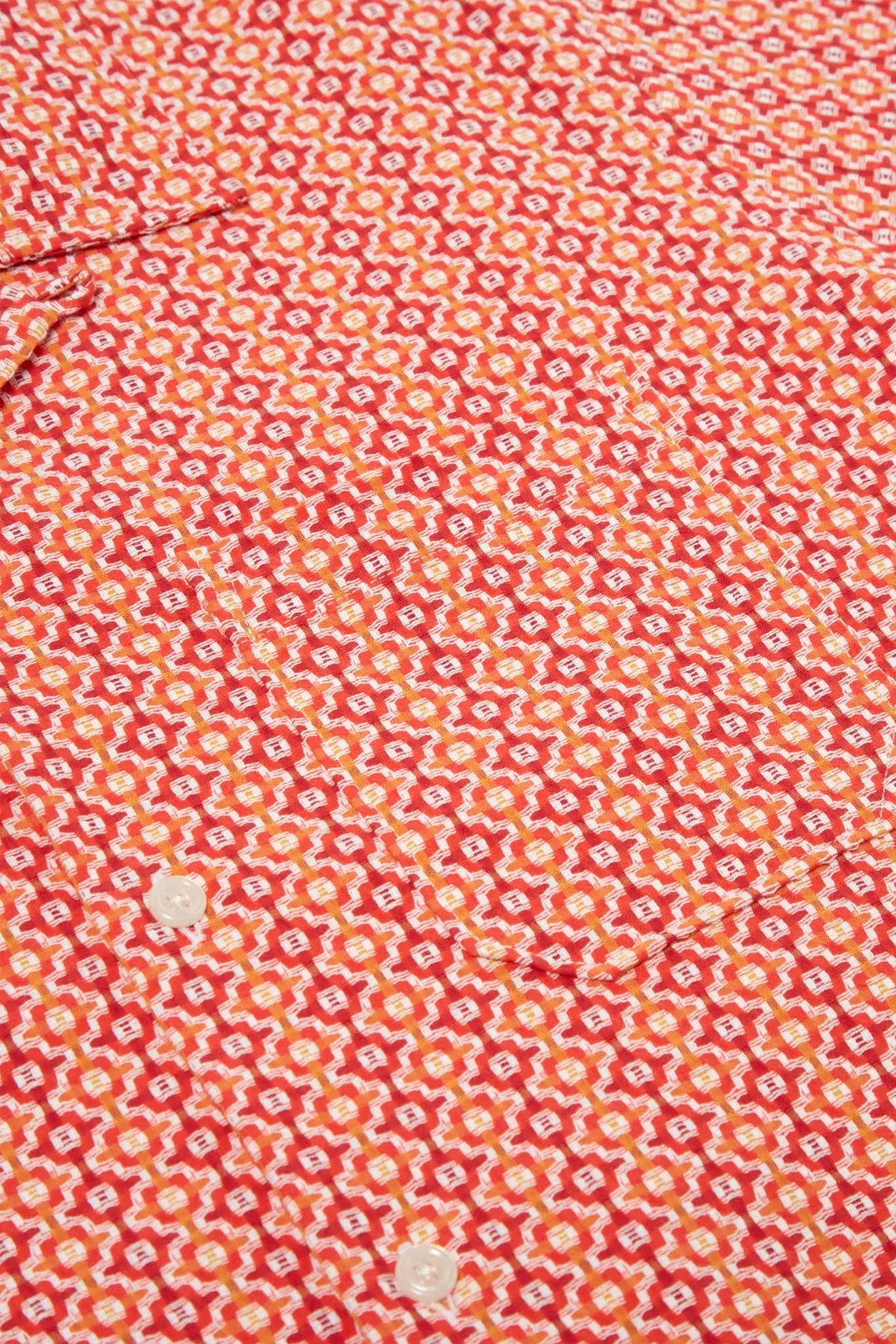 Universal Works - Road Shirt In Orange Summer Check Cotton