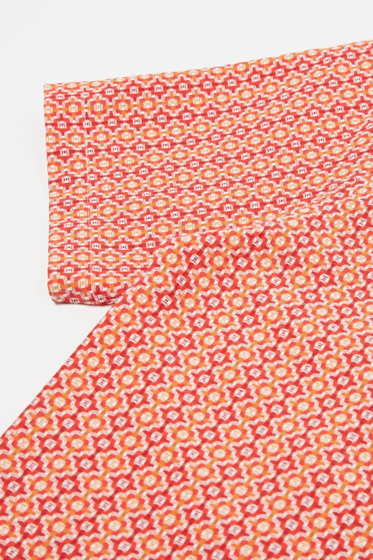 Universal Works - Road Shirt In Orange Summer Check Cotton