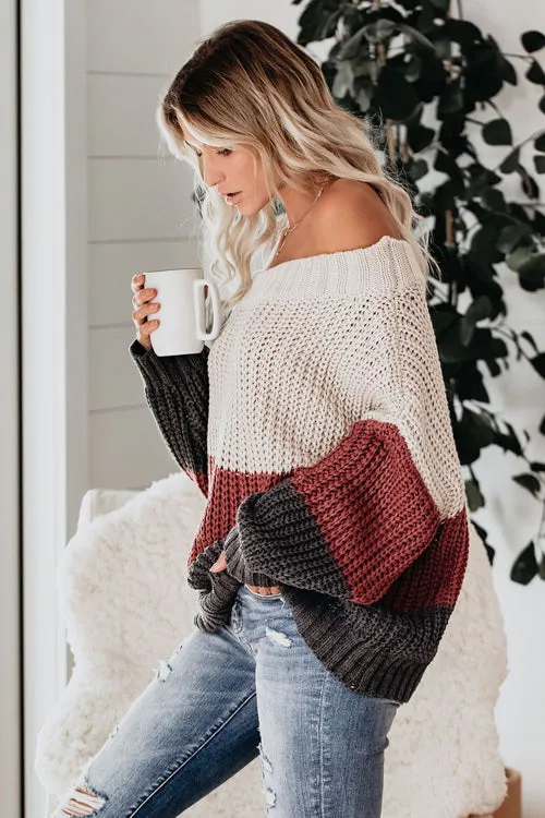 Warm You Up Striped Knit Sweater