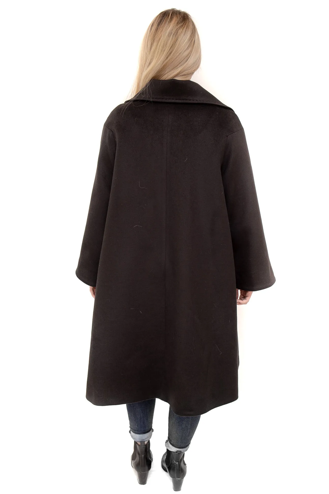 Wool Blend 3/4 Coat Black