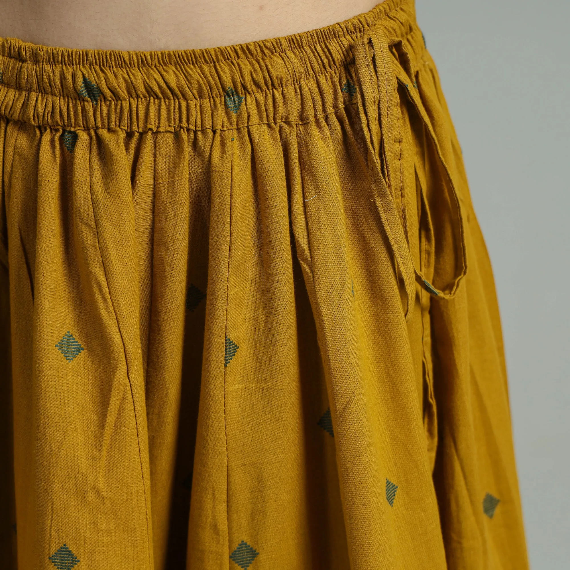 Yellow - Jacquard Patchwork 24 Kali Cotton Long Skirt 51